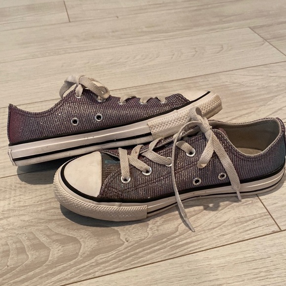 Converse Other - Converse All Star- shimmery blue,purple, and pink low tops, Size 2.5
